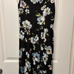 Xhilaration Black Dress with Floral Accents